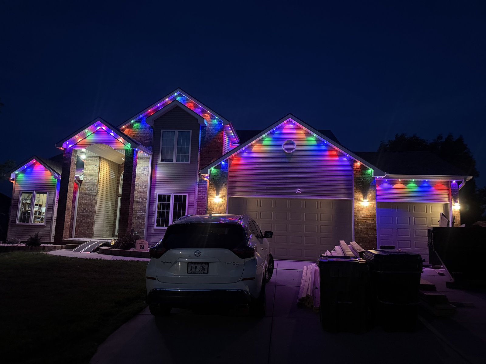 Permanent outdoor LED lighting installation Lincoln NE